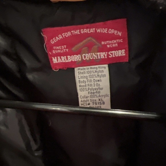 Vintage Mens Marlboro Country Store Duck Down Puffer Puffy Coat X-Large. - Picture 2 of 9